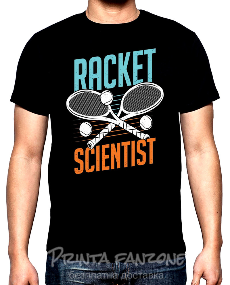 Тениски Racket scientist, мъжка тениска за тенис, 100% памук, S до 5XL